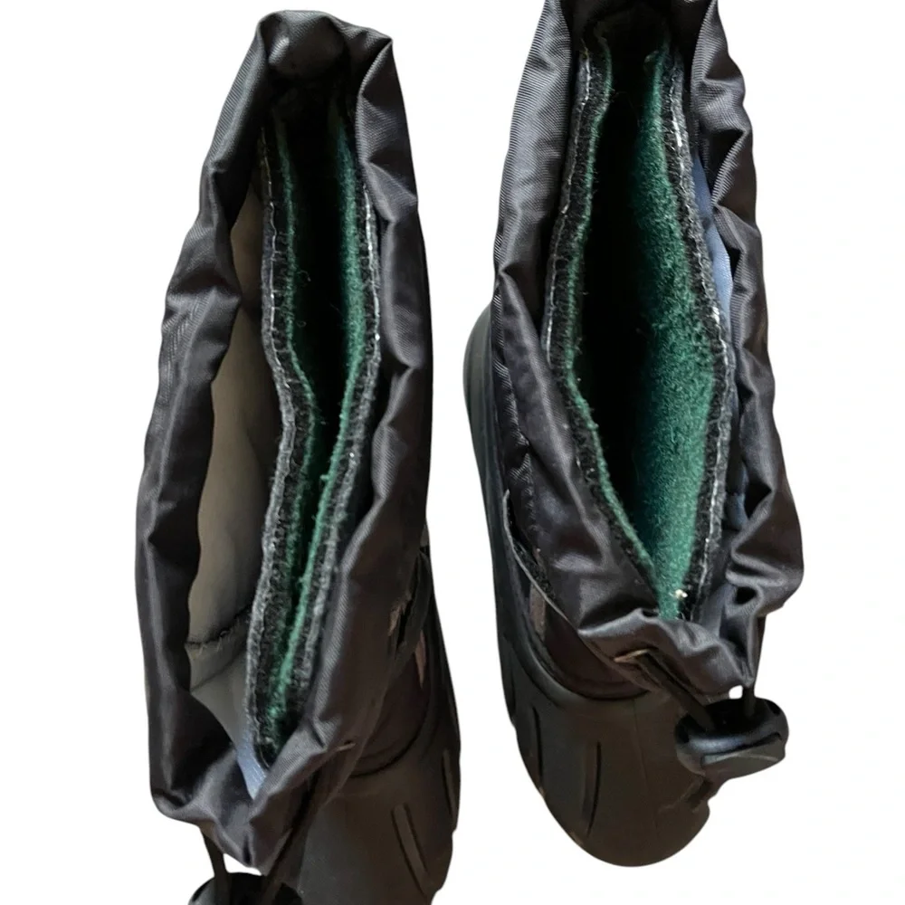 Sorel Flurry Snow Boots Black Gray Winter‎ Lined YOUTH 4 Black INSULATED warm✅